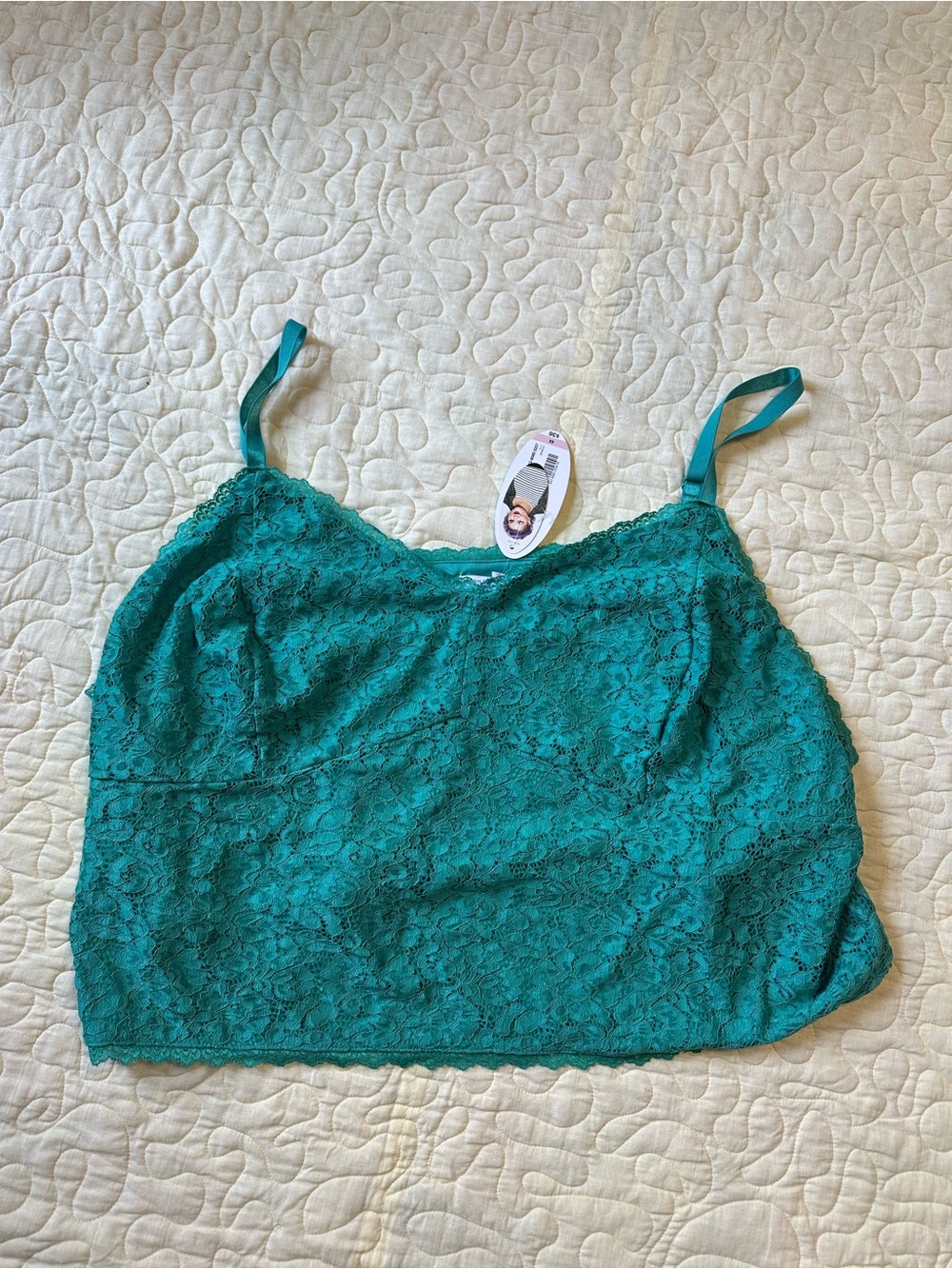 Ashley Nell Tipton Teal Lace Camisole Top with Tags